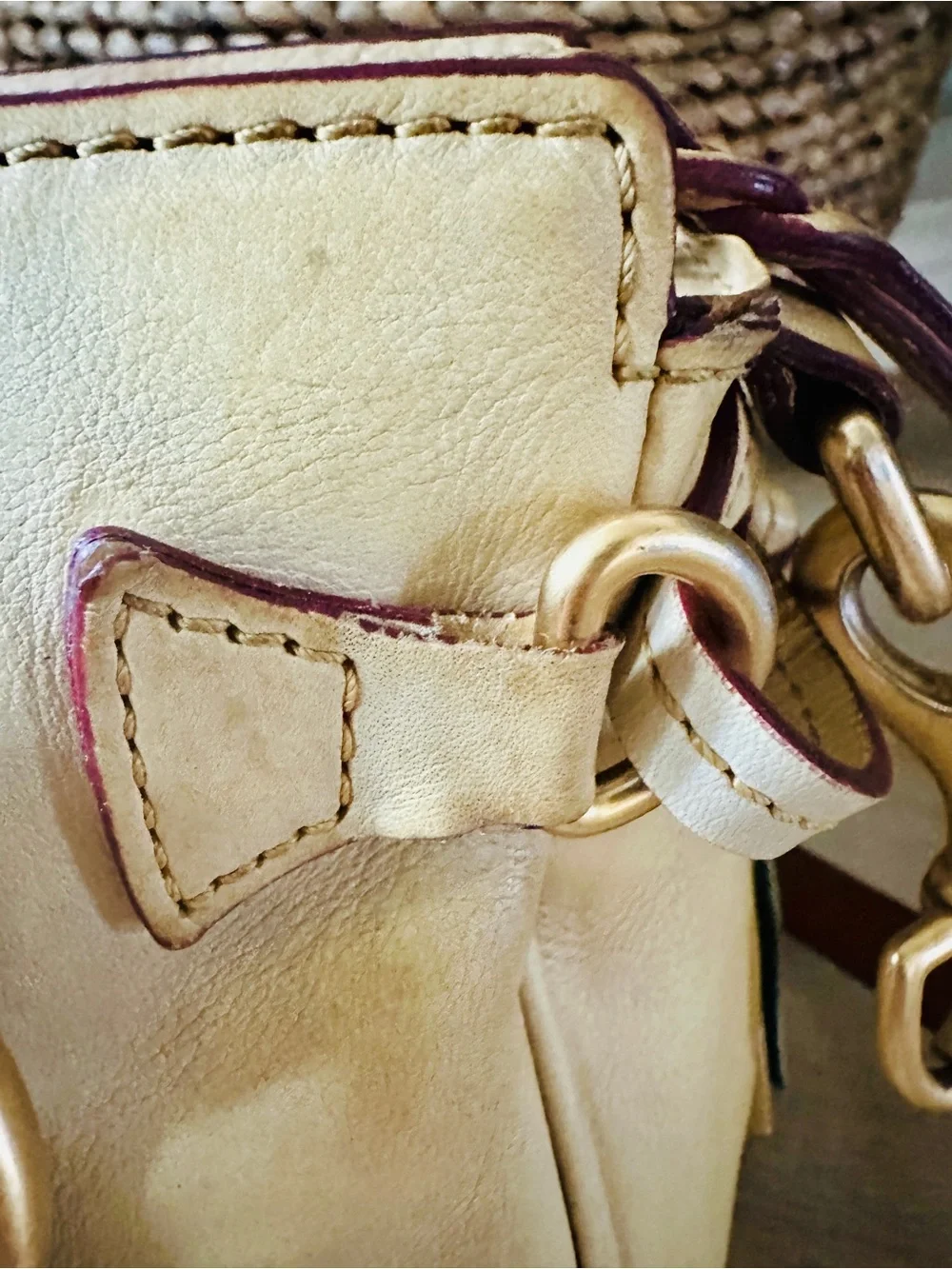 Dooney & Bourke Buttercream Florentine Leather Satchel Vintage